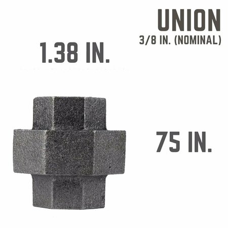 B & K UNION 3/8"" BLACK 521-702HN